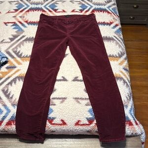 Maroon skinny corduroy pants